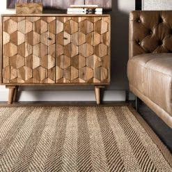 NuLOOM New Arrivals Larnaca Seagrass Herringbone Indoor/Outdoor Area Rug