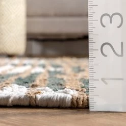 NuLOOM Hand Braided Marla Denim And Jute Diamonds Bedroom