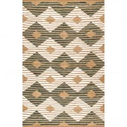 NuLOOM Hand Braided Marla Denim And Jute Diamonds Bedroom