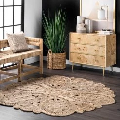 NuLOOM Bree Floral Braided Jute Area Rug
