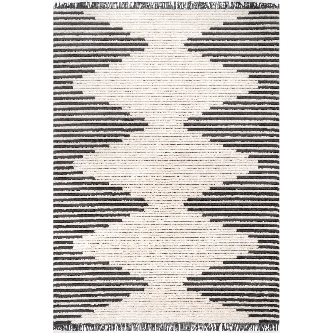 NuLOOM Morgan Contemporary Diamond Soft Shag Fringe Area Rug New Arrivals 1 NuLOOM Morgan Contemporary Diamond Soft Shag Fringe Area Rug New Arrivals