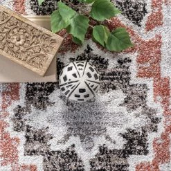 NuLOOM Deanna Distressed Traditional Medallion Cotton Blend Area Rug New Arrivals