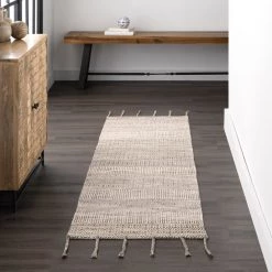 NuLOOM New Arrivals Diem Geometric Cotton Tassel Area Rug
