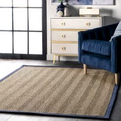 NuLOOM New Arrivals Larnaca Seagrass Herringbone Indoor/Outdoor Area Rug