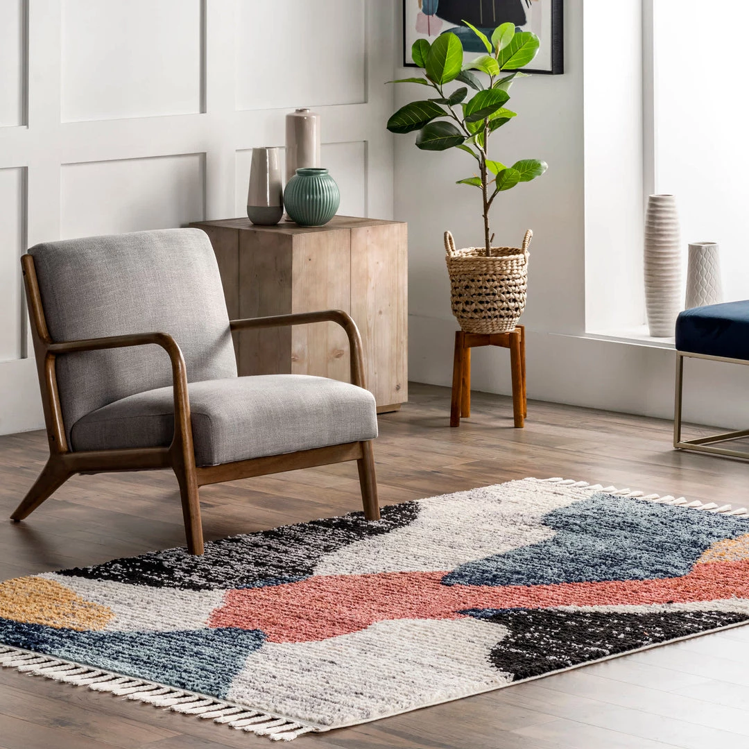 NuLOOM New Arrivals Emilia Contemporary Abstract Shaggy Tassel Area Rug 2 NuLOOM New Arrivals Emilia Contemporary Abstract Shaggy Tassel Area Rug