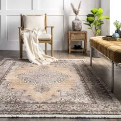 NuLOOM Kalen Hand Woven Vintage Medallion Flatweave Area Rug