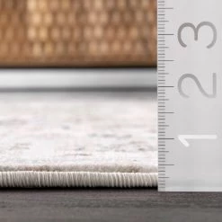 NuLOOM Oliveira Floral Medallion Fringe