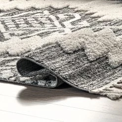 NuLOOM New Arrivals Mikayla High Low Soft Shaggy Tribal Tassel Area Rug