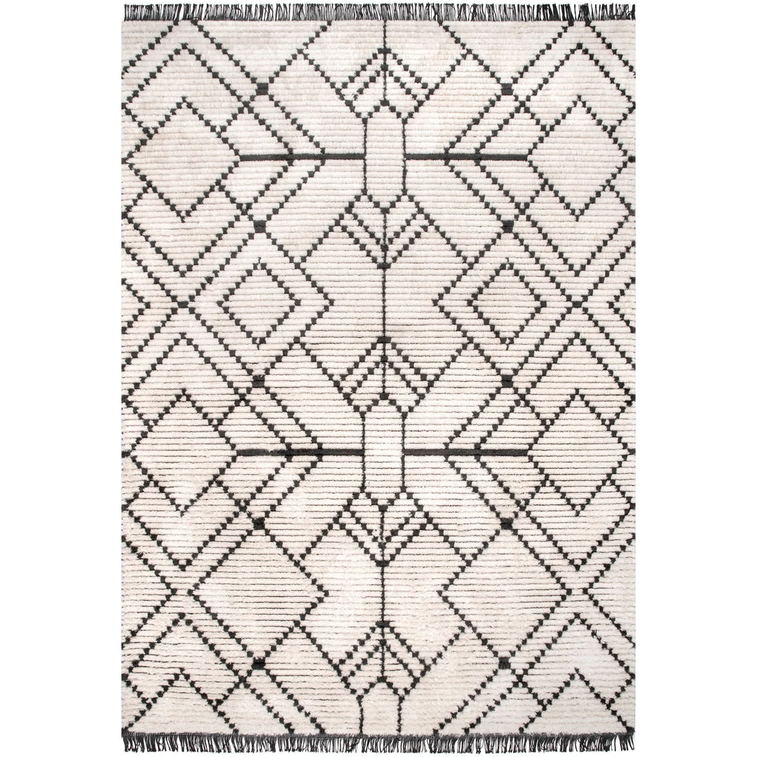 NuLOOM New Arrivals Carlina Modern Geometric Soft Shag Fringe Area Rug 1 NuLOOM New Arrivals Carlina Modern Geometric Soft Shag Fringe Area Rug