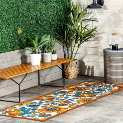 NuLOOM New Arrivals London Textured Floral Indoor/Outdoor Area Rug