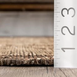 NuLOOM New Arrivals Livy Handmade Jute And Leather Tribal Fringe Area Rug