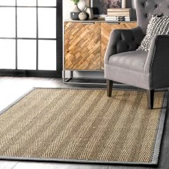 NuLOOM New Arrivals Larnaca Seagrass Herringbone Indoor/Outdoor Area Rug