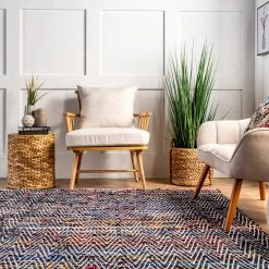 NuLOOM Hand Woven Chevron Rochell Area Rug Contemporary