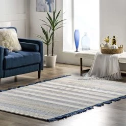 NuLOOM Jennie Hand Loomed Wool Striped Flatweave Fringe Area Rug New Arrivals