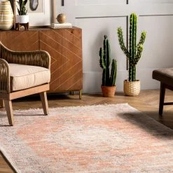 NuLOOM New Arrivals Olwen Faded Medallion Tassel Area Rug