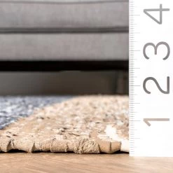 NuLOOM Farren Hand Woven Diamond Leather Area Rug