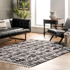 NuLOOM Cosette Abstract High Low Textured Tassel Area Rug New Arrivals