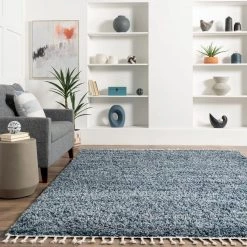 NuLOOM Brooke Contemporary Soft Shag Tassel Area Rug