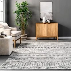 NuLOOM New Arrivals Aida Tribal Banded Bohemian Area Rug