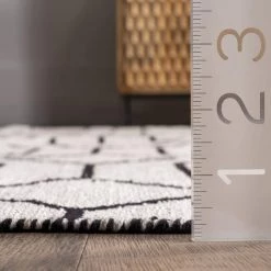 NuLOOM New Arrivals Josie Hand Loomed Cotton Flatweave Geometric Trellis Area Rug