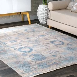 NuLOOM New Arrivals Vintage Brandi Floral Fringe Area Rug