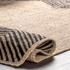 NuLOOM Chevron Bordered Jute Area Rug Bedroom