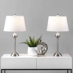 NuLOOM Cannes 26" Metal Table Lamp Set