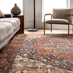 NuLOOM Oliveira Floral Medallion Fringe