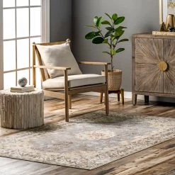 NuLOOM New Arrivals Ren Machine Washable Vintage Floral Area Rug