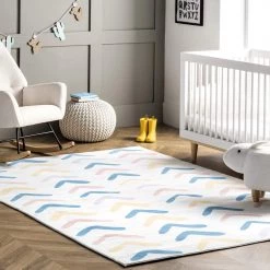 NuLOOM Evelyn Kids Chevron Nursery Or Playroom Area Rug