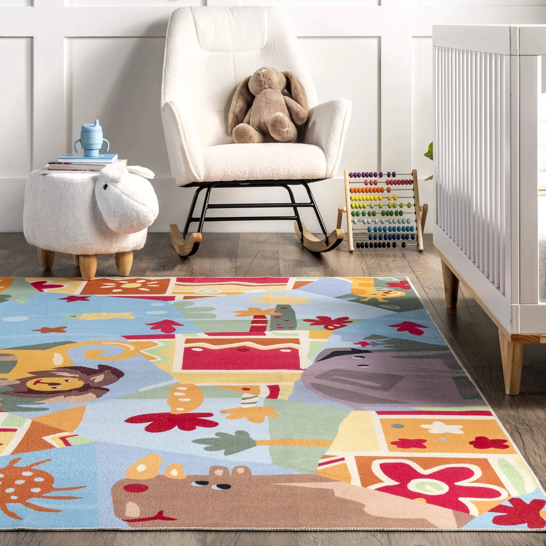 NuLOOM New Arrivals Catherine Zoo Animals Kids Washable Area Rug 8 NuLOOM New Arrivals Catherine Zoo Animals Kids Washable Area Rug