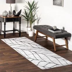 NuLOOM Lanette Abstract Leaves Machine Washable Area Rug