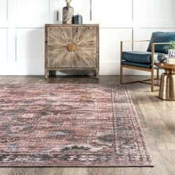 NuLOOM New Arrivals Marci Machine Washable Vintage Medallion Area Rug