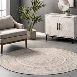 NuLOOM Kyla Handmade Braided Farmhouse Round Area Rug New Arrivals 44 NuLOOM Kyla Handmade Braided Farmhouse Round Area Rug New Arrivals