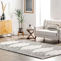NuLOOM New Arrivals Sofia Hand Woven Braided Striped Wool Area Rug
