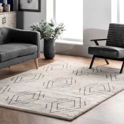 NuLOOM Kassie Dual Diamonds Hand Knotted Wool Area Rug New Arrivals