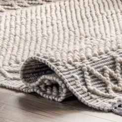 NuLOOM Alea Hand Woven Textured Diamond Band Tassel Area Rug New Arrivals