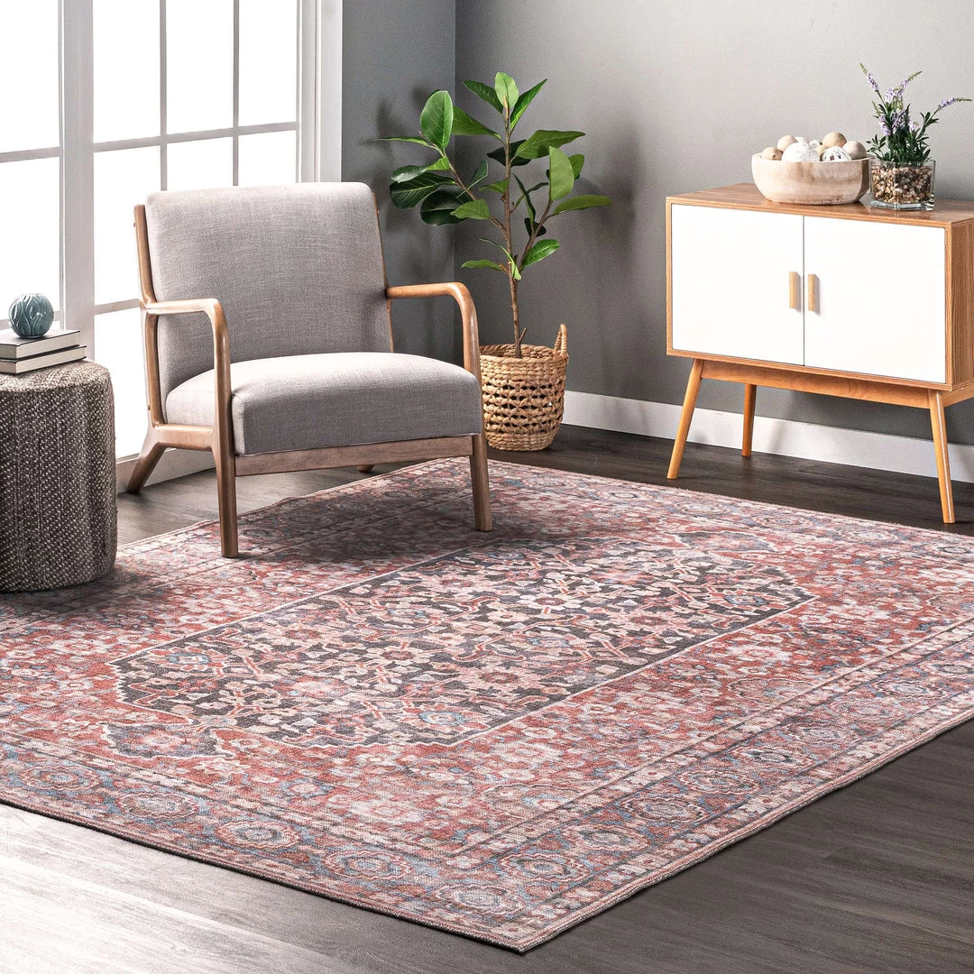 NuLOOM New Arrivals Darcey Machine Washable Traditional Floral Medallion Area Rug 9 NuLOOM New Arrivals Darcey Machine Washable Traditional Floral Medallion Area Rug