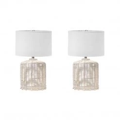 NuLOOM Modena 19" Rattan Table Lamp Lighting 15 NuLOOM Modena 19
