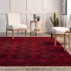 NuLOOM New Arrivals Diandra Traditional Persian Motif Fringe Area Rug