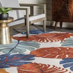 NuLOOM New Arrivals Ryleigh Textured Leaves Indoor/Outdoor Area Rug