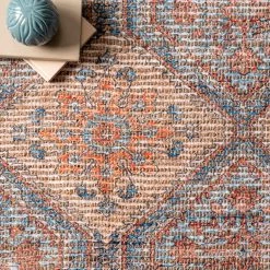 NuLOOM New Arrivals Luna Floral Trellis Tassel Flatweave Area Rug