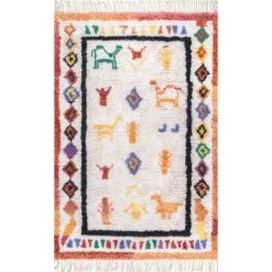 NuLOOM Tribal Diamond Gabbeh Tassel Area Rug