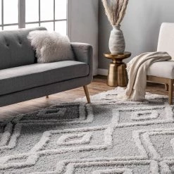 NuLOOM Vivianne High Low Moroccan Diamond Soft Shaggy Area Rug New Arrivals