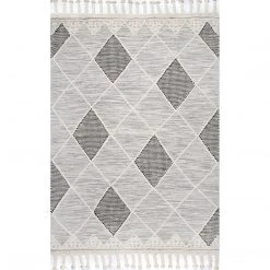 NuLOOM Becca Diamond Trellis Tassel Wool Area Rug