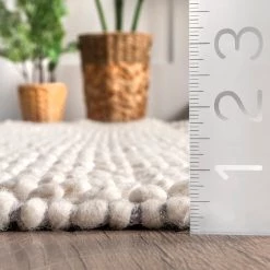 NuLOOM Alea Hand Woven Textured Diamond Band Tassel Area Rug New Arrivals