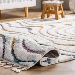 NuLOOM New Arrivals Ina High-Low Waves Tassel Area Rug 12 NuLOOM New Arrivals Ina High-Low Waves Tassel Area Rug