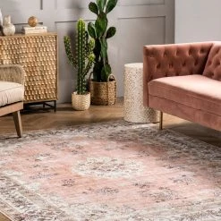 NuLOOM New Arrivals Ren Machine Washable Vintage Floral Area Rug