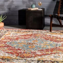 NuLOOM Indoor/Outdoor Transitional Medallion Muriel Area Rug