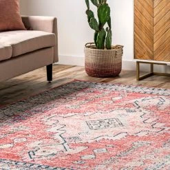 NuLOOM New Arrivals Juliette Vintage Diamond Medallion Area Rug